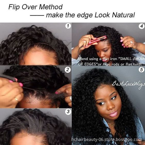 Brazilian Water Wave 360 Lace Human Hair Wigs 360 Full Lace Wigs With Baby Hair Pre Plucked Natural Hairline 150% Remy Hair